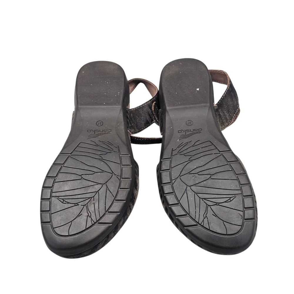 Dansko Women's Size 37/ 6.5 US Rowan Tiger Stripe Black Brown Closed Toe Sandals - Picture 5 of 8